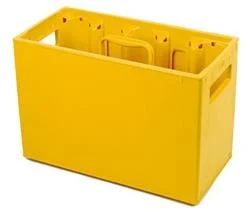 Caisse à bouteilles d'eau (extra robuste) Jaune pour 10 bouteilles d'eau