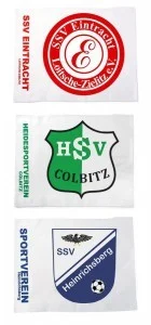 Cornervlag of Hoekvlag bedrukt met logo of verenigingsnaam - Per set van 4 stuks