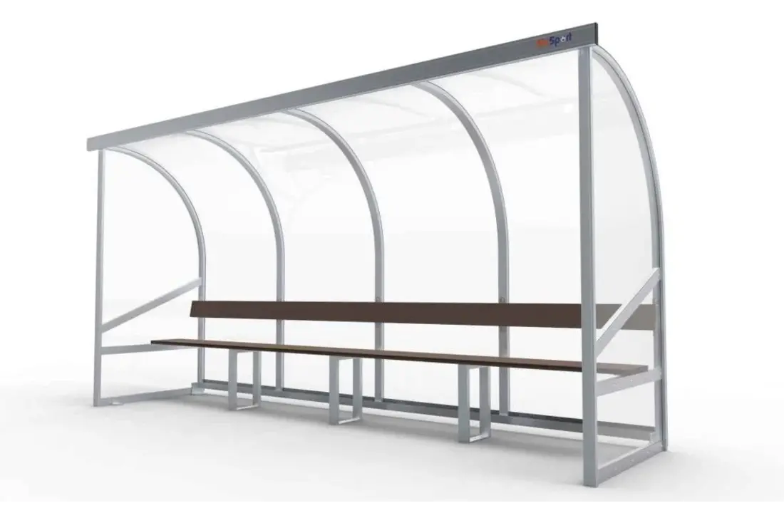 DO400 Dugout Volledig gelast - PC 3mm UV en slagvast - 4 x 2 x 1 - Rugsteun - bank of kuipzetel - 6/8 personen