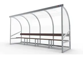 DO400 Dugout Volledig gelast - PC 3mm UV en slagvast - 4 x 2 x 1 - Rugsteun - A bank - 6/8 personen