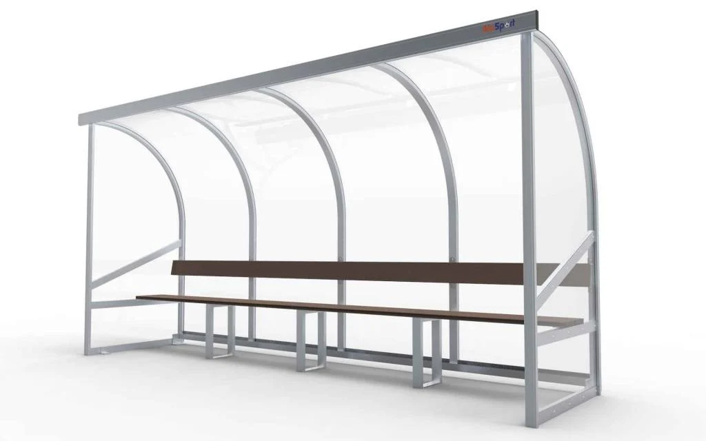 DO400 Dugout Volledig gelast - PC 3mm UV en slagvast - 4 x 2 x 1 - Rugsteun - bank of kuipzetel - 6/8 personen