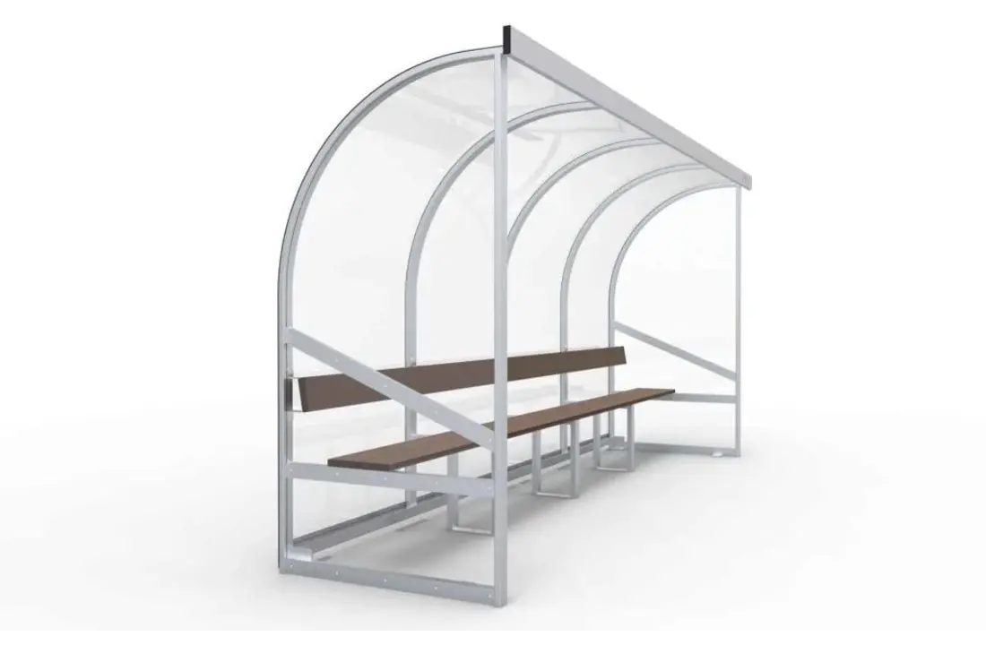 DO400 Dugout Volledig gelast - PC 3mm UV en slagvast - 4 x 2 x 1 - Rugsteun - bank of kuipzetel - 6/8 personen