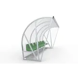 Dugout Boog Volledig gelast - PC 3mm UV en slagvast - 4 x 2 x 1 - Rugsteun - B Kuipstoeltjes - 6/8 personen