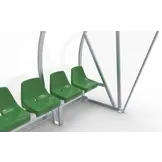 Dugout Boog Volledig gelast - PC 3mm UV en slagvast - 4 x 2 x 1 - Rugsteun - B Kuipstoeltjes - 6/8 personen