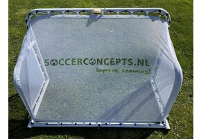 Mini goal 120cm x 80cm met eigen  reclame opdruk op het net