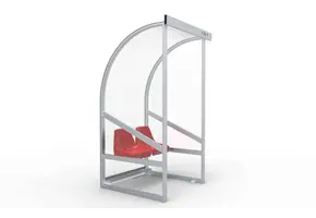 DO100Z Dugout Volledig gelast - PC 3mm UV en slagvast - 1 x 2 x 1 - Rugsteun - B Kuipstoeltjes - 1/2 personen