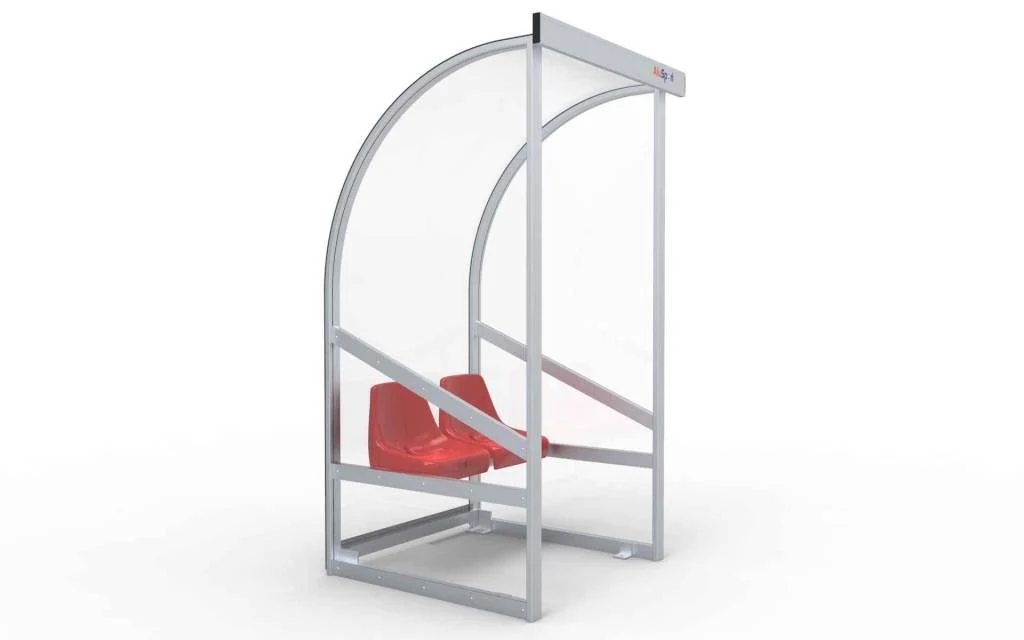 DO100Z Dugout Volledig gelast - PC 3mm UV en slagvast - 1 x 2 x 1 - Rugsteun - B Kuipstoeltjes - 1/2 personen