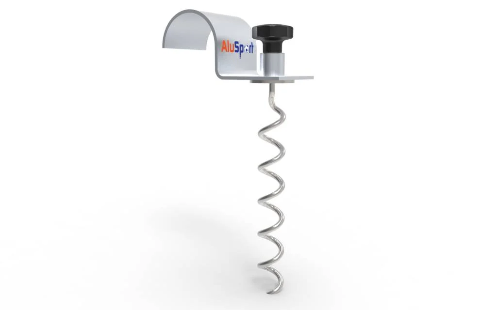 GS080 Grondverankering Spiraal Grondverankering verplaatsbare voetbaldoelen, grondspiraal met kielbout 80/83