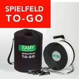 Marquage de terrain de jeu flexible à 150 mètres: marquage de terrain de jeu élastique sur bobine, 150 mètres avec piquets