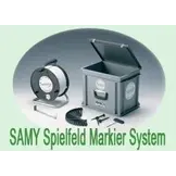 Marquage de terrain de jeu flexible à 150 mètres: marquage de terrain de jeu élastique sur bobine, 150 mètres avec piquets