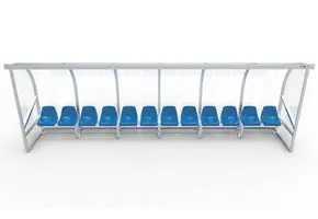 DO600Z Dugout Volledig gelast - PC 3mm UV en slagvast - 6 x 2 x 1 - Rugsteun - B Kuipstoelen - 10/12 personen