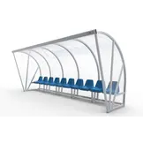 DO500 Dugout Volledig gelast - PC 3mm UV en slagvast - 5 x 2 x 1 - Rugsteun - bank of kuipzetel - 8/10 personen