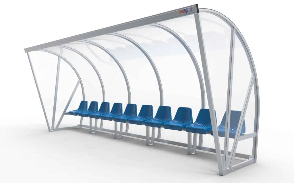 DO500 Dugout Volledig gelast - PC 3mm UV en slagvast - 5 x 2 x 1 - Rugsteun - bank of kuipzetel - 8/10 personen