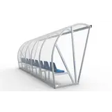 DO500 Dugout Volledig gelast - PC 3mm UV en slagvast - 5 x 2 x 1 - Rugsteun - bank of kuipzetel - 8/10 personen