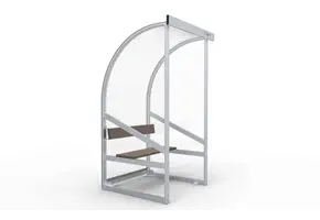 DO100 Dugout Volledig gelast - PC 3mm UV en slagvast - 1 x 2 x 1 - Rugsteun - A bank - 1/2 personen