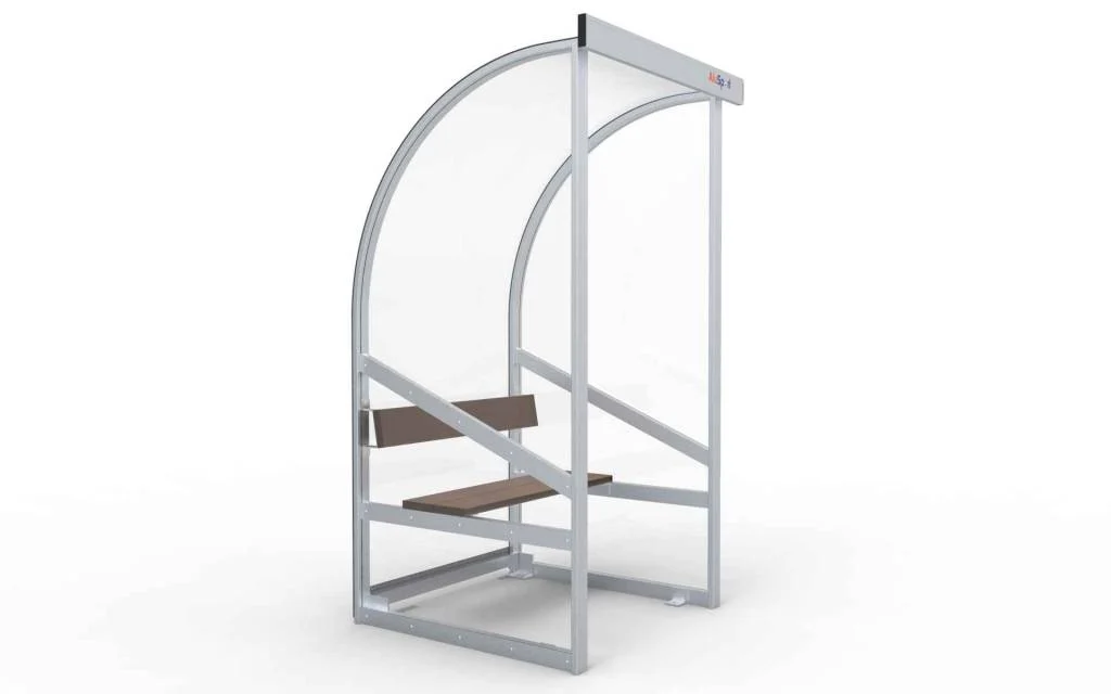 Dugout Volledig gelast - PC 3mm UV en slagvast - 1 x 2 x 1 - Rugsteun - bank of kuipzetel - 1/2 personen