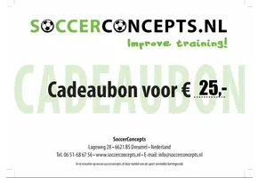 Chèque cadeau 25 euros SoccerConcepts