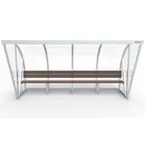 Dugout Boog Volledig gelast - PC 3mm UV en slagvast - 4 x 2 x 1 - Rugsteun - A bank - 6/8 personen