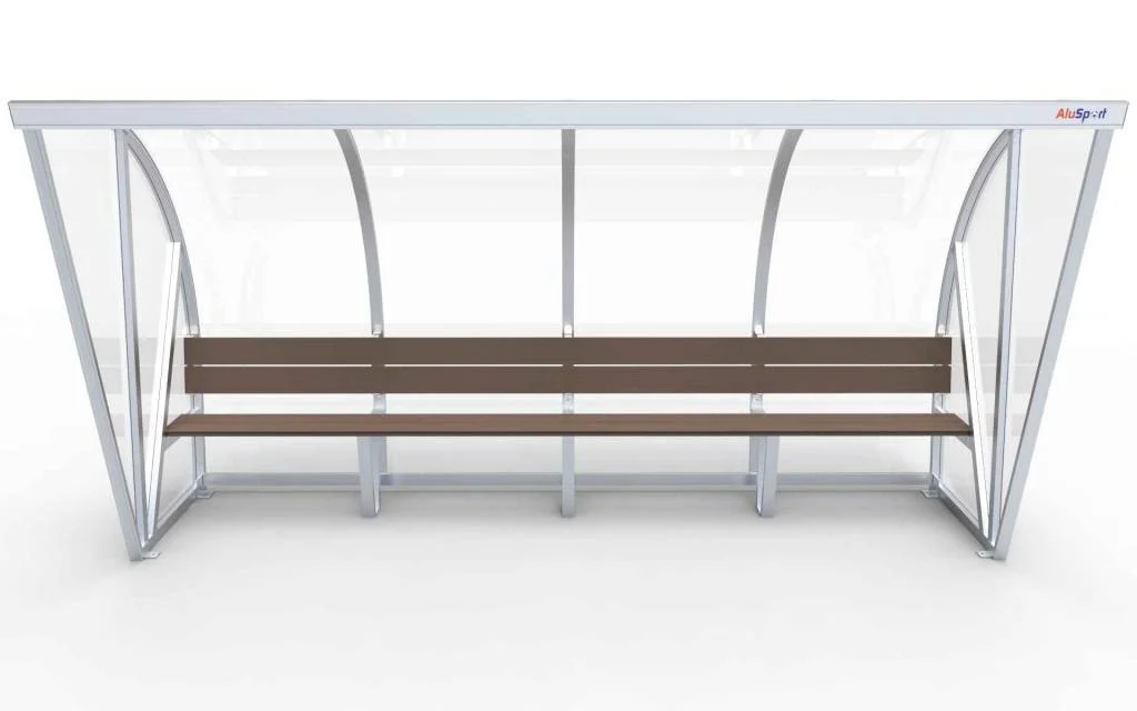 Dugout Boog Volledig gelast - PC 3mm UV en slagvast - 4 x 2 x 1 - Rugsteun - A bank - 6/8 personen