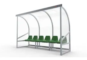 DO300Z Dugout Volledig gelast - PC 3mm UV en slagvast - 3 x 2 x 1 - Rugsteun - B Kuipstoeltjes - 4/6 personen