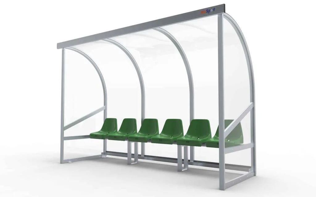 DO300Z Dugout Volledig gelast - PC 3mm UV en slagvast - 3 x 2 x 1 - Rugsteun - B Kuipstoeltjes - 4/6 personen