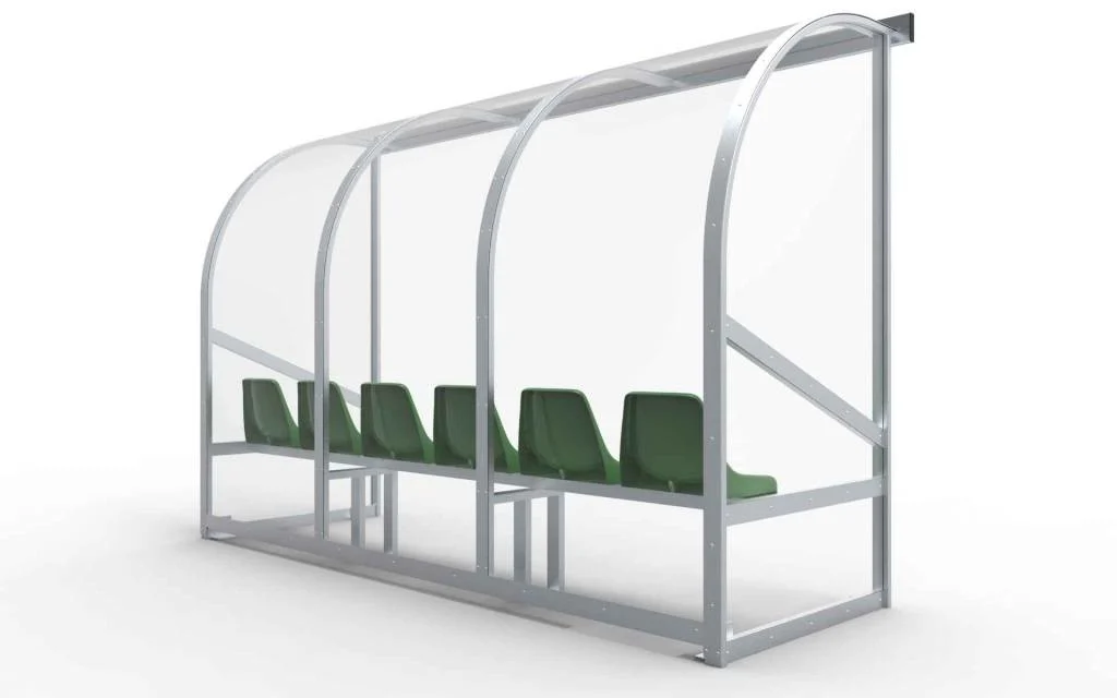 DO300Z Dugout Volledig gelast - PC 3mm UV en slagvast - 3 x 2 x 1 - Rugsteun - B Kuipstoeltjes - 4/6 personen