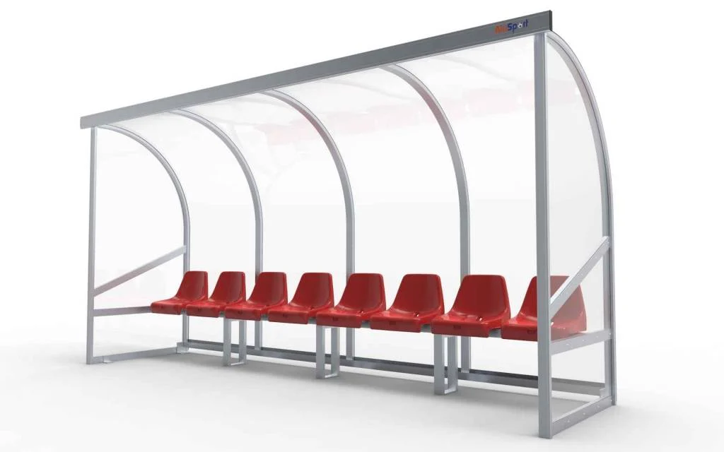 Dugout Volledig gelast - PC 3mm UV en slagvast - 4 x 2 x 1 - Rugsteun - B Kuipstoeltjes - 6/8 personen