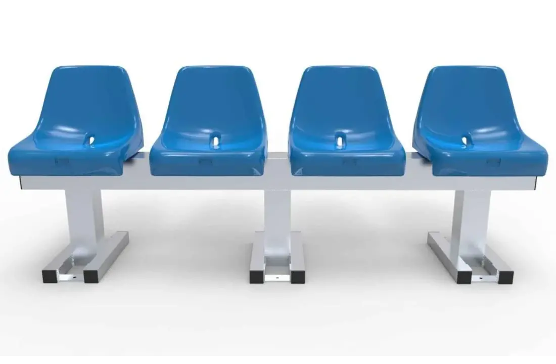 TRB4Z Trainersbank Aluminium met 4 zitjes