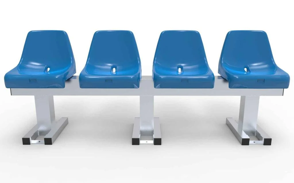 TRB4Z Trainersbank Aluminium met 4 zitjes