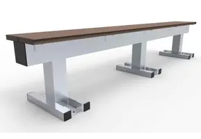 Banc de musculation TRB5 en aluminium avec étagères en composite de bois, 5 places