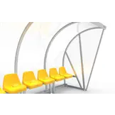 Dugout Boog Volledig gelast - PC 3mm UV en slagvast - 3 x 2 x 1 - Rugsteun - B Kuipstoeltjes - 4/6 personen