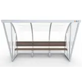 Dugout Boog Volledig gelast - PC 3mm UV en slagvast - 3 x 2 x 1 - Rugsteun - A bank - 4/6 personen