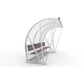 Dugout Boog Volledig gelast - PC 3mm UV en slagvast - 3 x 2 x 1 - Rugsteun - A bank - 4/6 personen