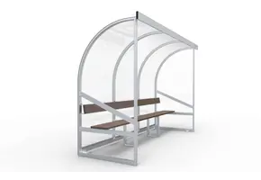 DO300 Dugout Volledig gelast - PC 3mm UV en slagvast - 3 x 2 x 1 - Rugsteun - A bank - 4/6 personen