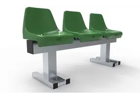 TRB3Z Trainersbank Aluminium met 3 zitjes