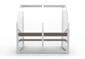 DO200 Dugout Entièrement soudé - PC 3mm résistant aux UV et aux chocs - 1 x 2 x 1 - Dossier - Un banc - 4 personnes
