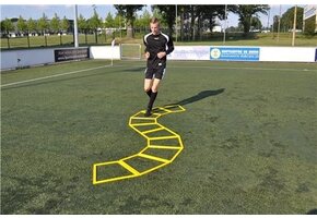 Coordinatieladder trapeze vorm: 10 trinagel speedrings met draagtas