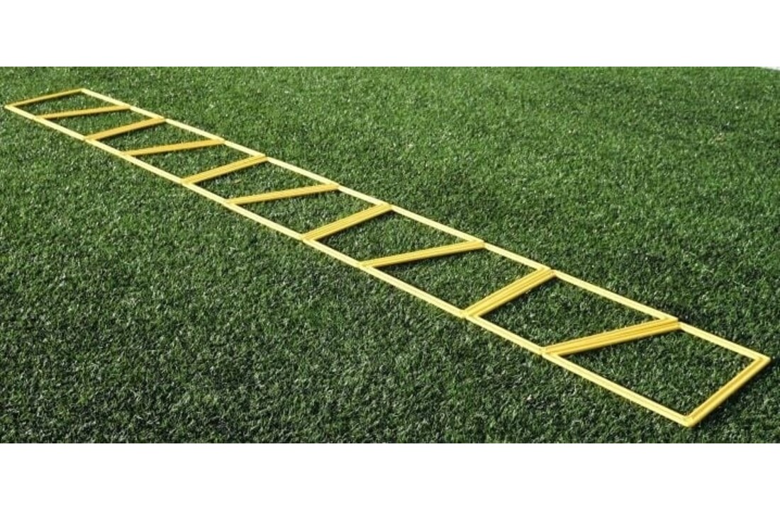 Coordinatieladder trapeze vorm: 10 trinagel speedrings met draagtas