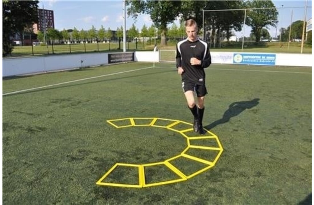 Coordinatieladder trapeze vorm: 10 trinagel speedrings met draagtas
