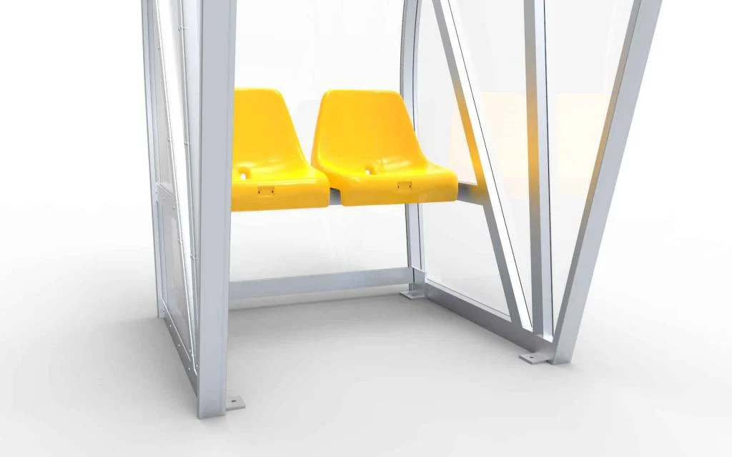 Dugout Boog Vollledig gelast - PC 3mm UV en slagvast - 1 x 2 x 1 - Rugsteun - B Kuipstoeltjes - 1/2 personen
