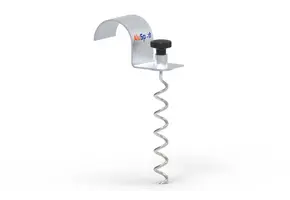 Grondverankering verplaatsbare voetbaldoelen met spiraal