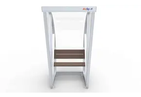 DO100 Dugout Boog Volledig gelast - PC 3mm UV en slagvast - 1 x 2 x 1 - Rugsteun - A bank - 1/2 personen