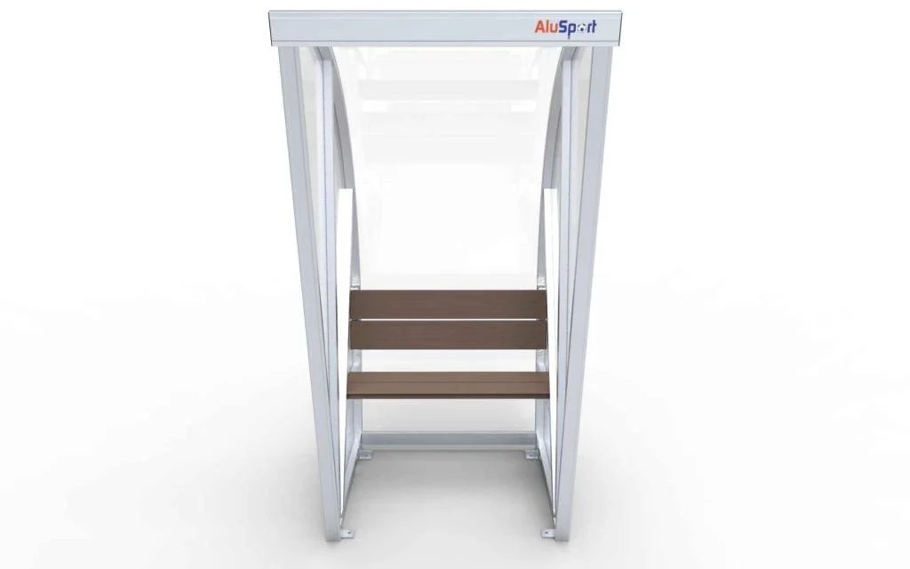 Dugout Boog Volledig gelast - PC 3mm UV en slagvast - 1 x 2 x 1 - Rugsteun - A bank - 1/2 personen