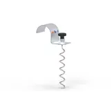 Grondverankering Spiraal  118 voor verplaatsbare voetbaldoelen, grondspiraal met alu-klemplaat 118mm