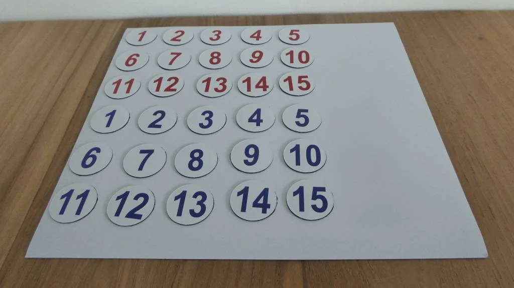 Magneetset 25mm genummerd"2x 15 stuks
