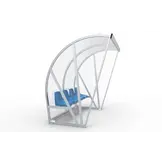 Dugout Boog Volledig gelast - PC 3mm UV en slagvast - 2 x 2 x 1 - Rugsteun - B Kuipstoeltjes - 4  personen