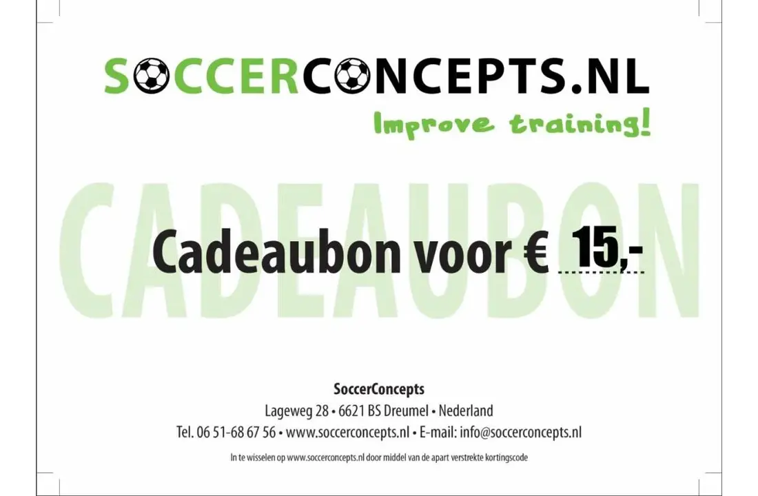 Chèque cadeau 15 Concepts Euro Football