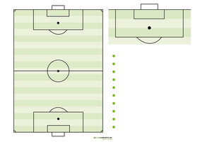 Plateau tactique 120 cm x 90 cm avec terrain de jeu, surface de réparation et espace pour les notes
