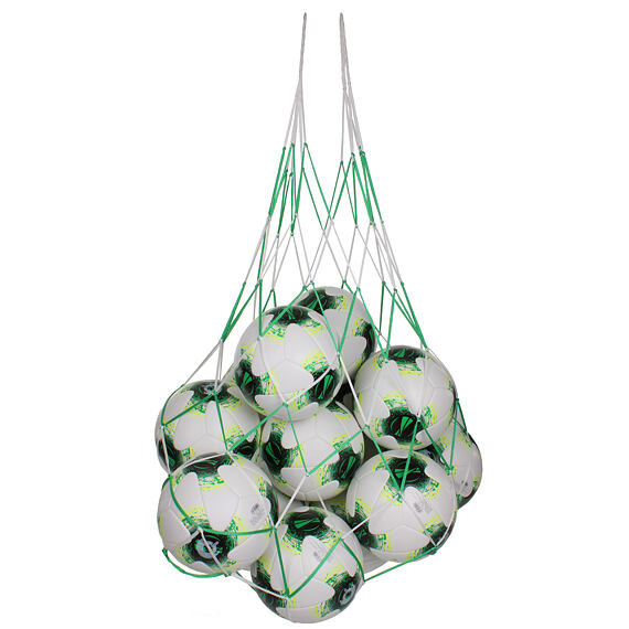 Filet à balles pour 10 balles, vert et blanc