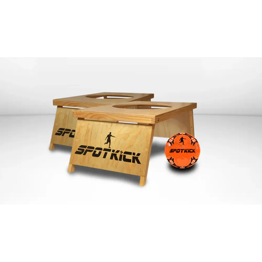 KICKBACK CORNERED,LES 150 PASSIONS…セット Spotkick: set van 2 houten doel poortjes met een gat aan de